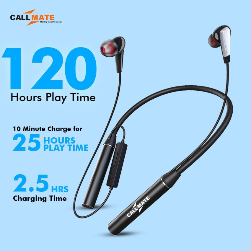 Callmate Bassline 120 hours Backup Wireless Neckband TF Card IPX5 Bluetooth Headset Price in India Buy Callmate Bassline 120 hours Backup Wireless Neckband TF Card IPX5 Bluetooth Headset Online Callma...