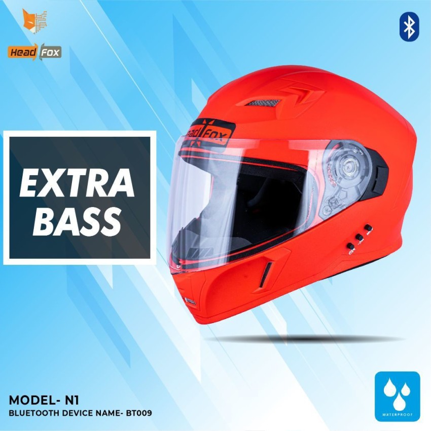 Red motorcycle helmet online with bluetooth