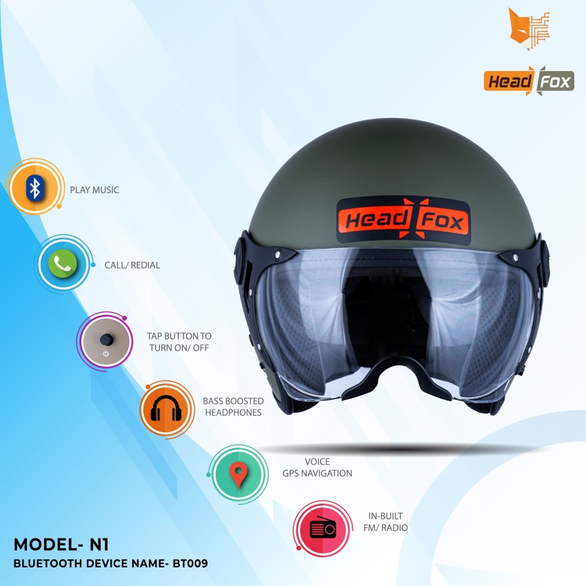 Open face helmet online bluetooth headset