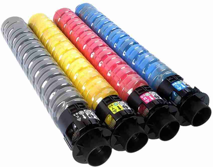 vevo toner cartridge ricoh c3503 (black, cyan, yellow, magenta) color-set  toner cartridge for -mp c3003, c3503, c3004, c3504, c3003, c3503, c3004,  c3504, lanier mp c3003, c3503 ,c3004,c3504 Black Tri Color Combo