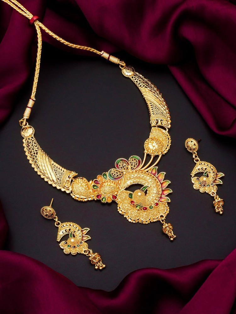 IMPARABLE Brass Gold-plated Gold Jewellery Set Price in India - Buy  IMPARABLE Brass Gold-plated Gold Jewellery Set Online at Best Prices in  India
