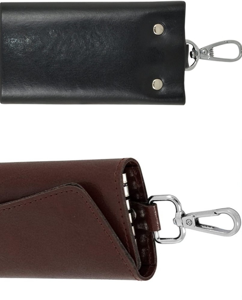 Jdp Novelty 2pcs Set of New Leather Key Case Pouch Wallet Keychain Key  Holder Ring with