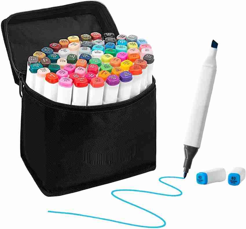 Wynhard 60 Pcs Color Marker set Alcohol Marker Pen Set Dual  Colour Markers pen - Color Marker Set