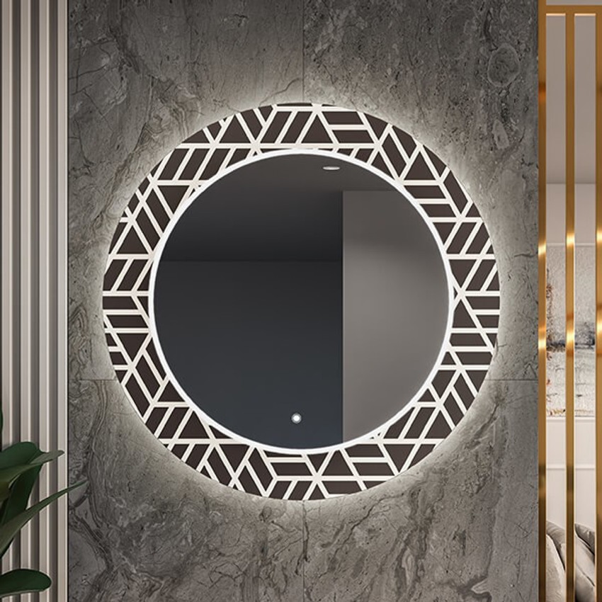 Led shop mirror round