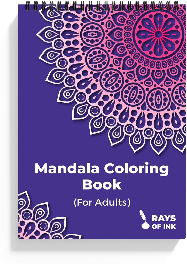 13pc Adult Coloring Book Set Colored Pencil Mandala Design Stress Relieving Calm