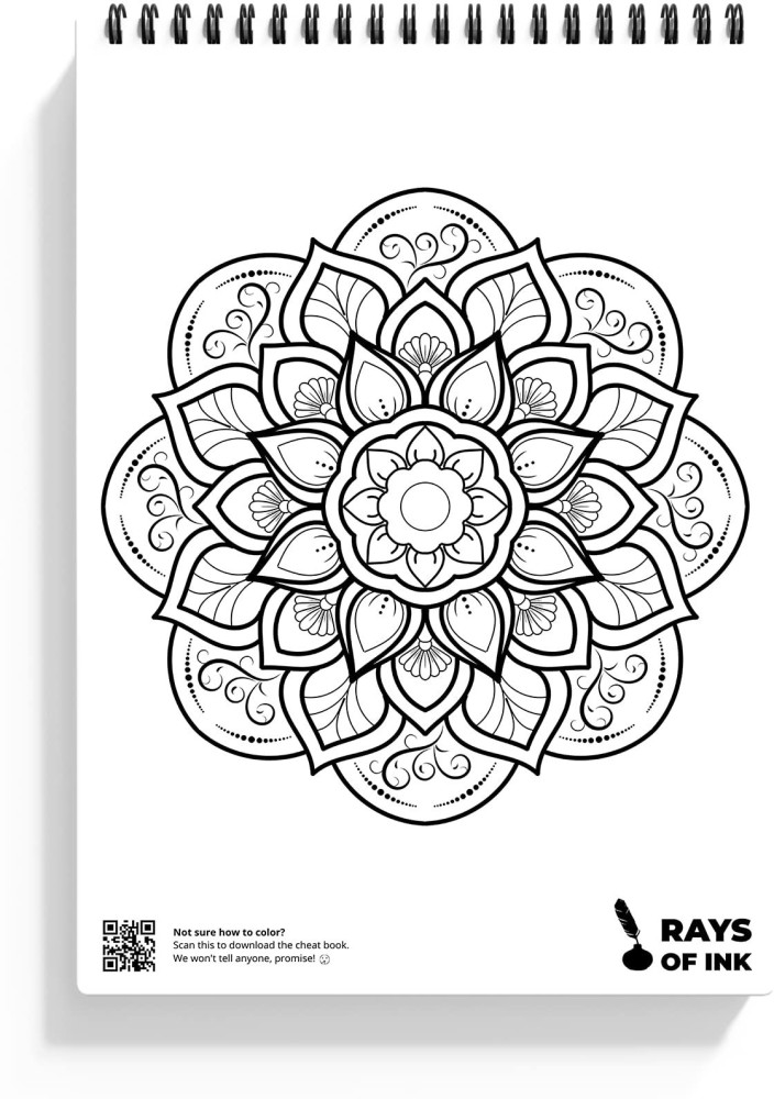 Rays Of Ink Mandala Coloring Book For Adults, Ideal For Stress Relieving  Sketch Pad Price in India - Buy Rays Of Ink Mandala Coloring Book For Adults