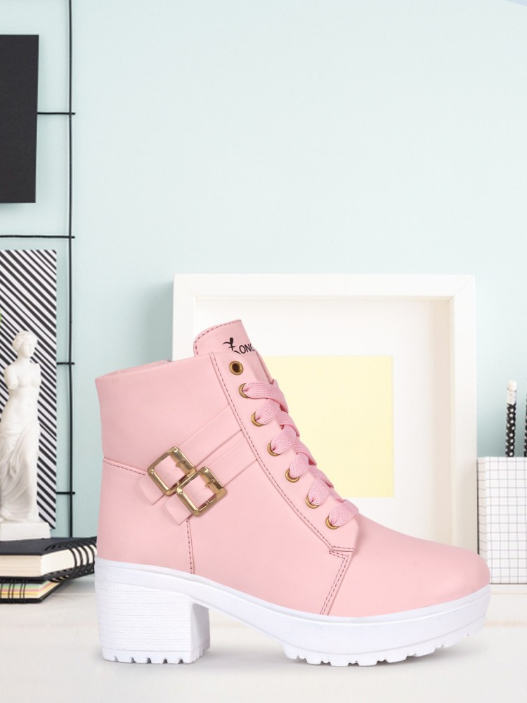 Pink colour outlet boot