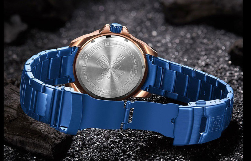 NAVIFORCE 9161 Quartz Stainless Steel Waterproof Blue Analog Watch