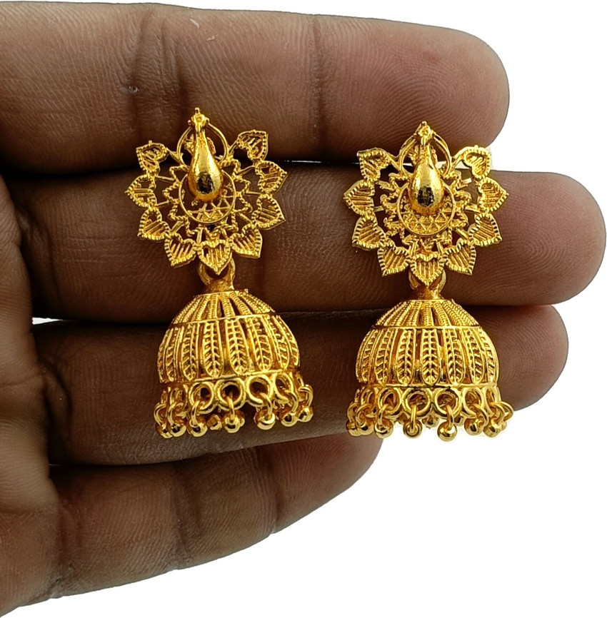 jill fashion Gold Plated Jhumka Earring Set for Girls Women Alloy Jhumki Earring