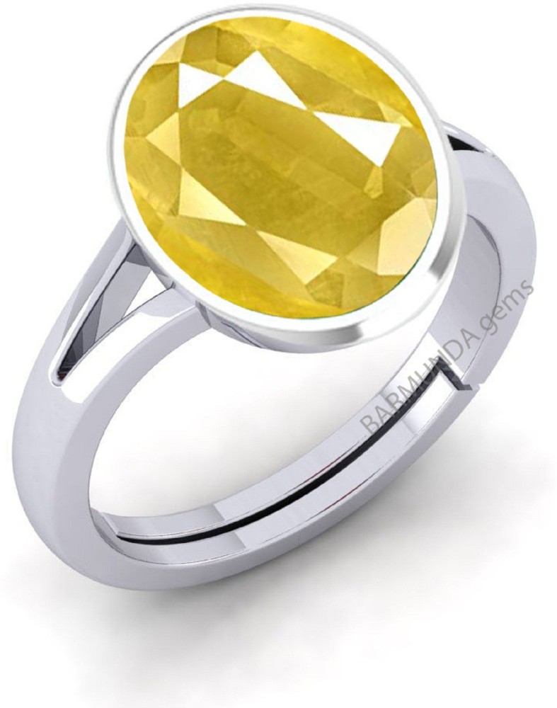 Yellow sapphire deals silver ring price