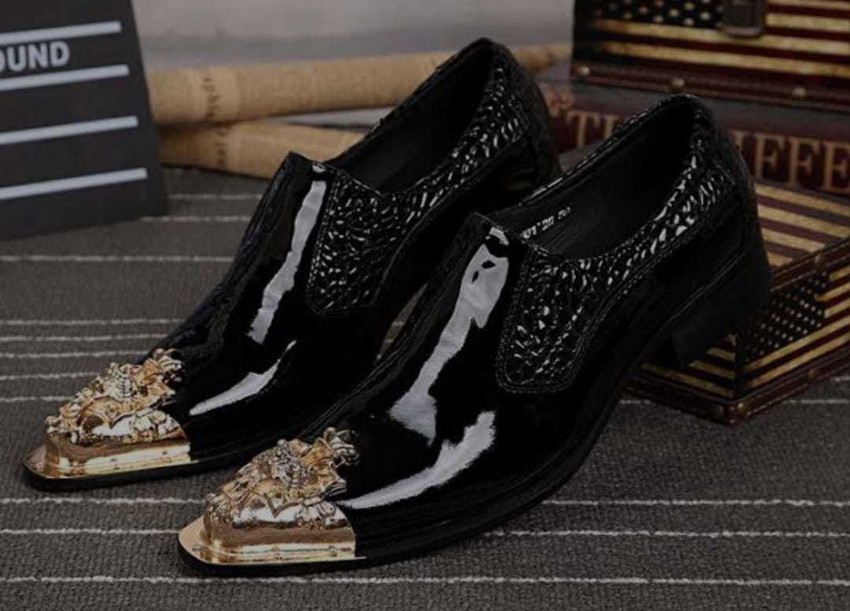 Black and gold formal shoes deals