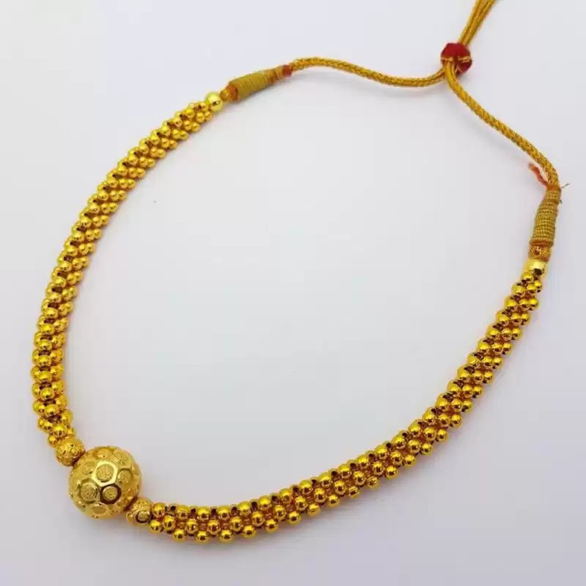 Heer Collection Traditional Wedding Maharashtrian Kolhapuri Thushi Choker Necklace Set Jewellery for Women and Girls Pearl Gold plated Plated Copper Necklace Price in India Buy Heer Collection Traditi...