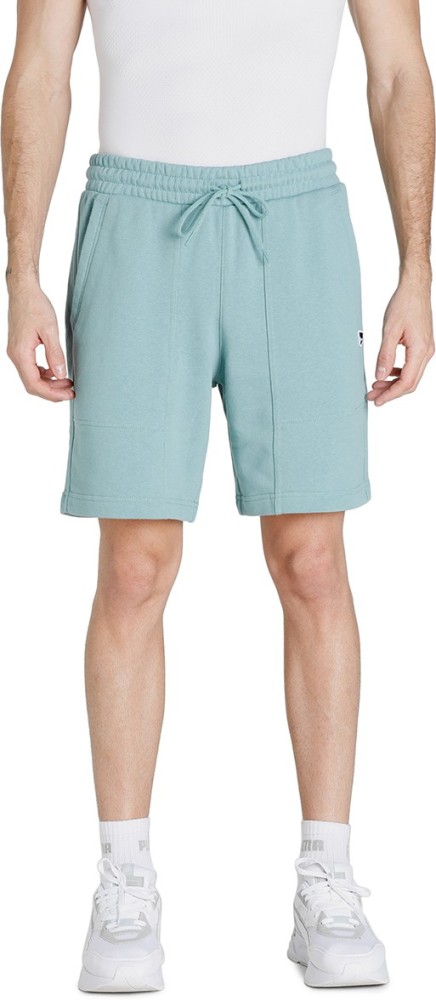 Puma Downtown color block logo shorts in beige