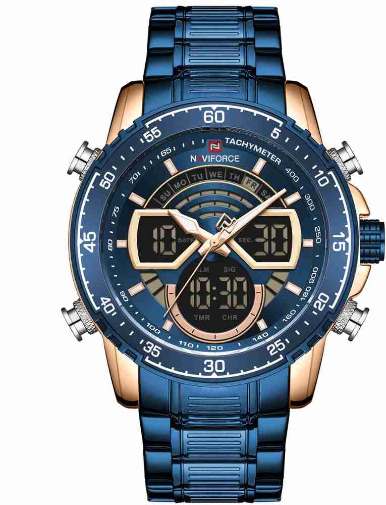 NAVIFORCE 9189 stainless steel rosegold blue multifunctional