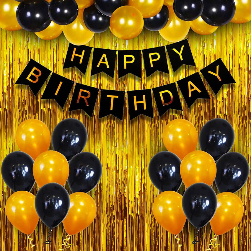 Black and 2025 gold birthday decorations