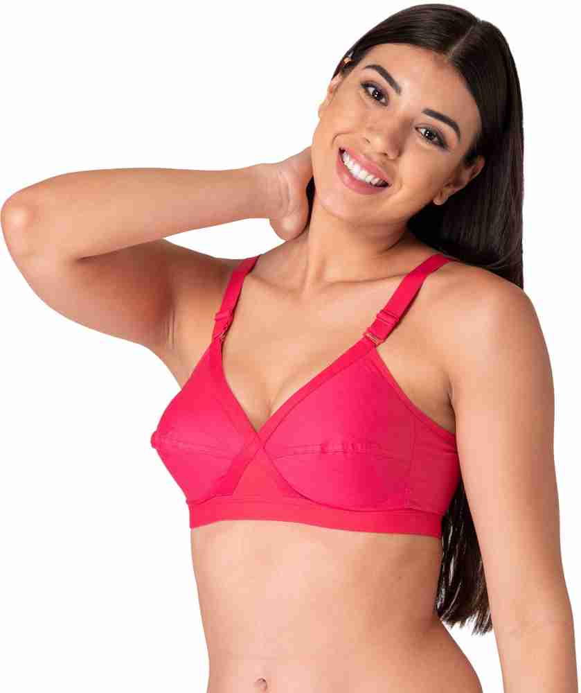 Buy Komli Women's Minimiser Support 100% Cotton Non-Padded Full Coverage Bra, Wireless/Wire-Free