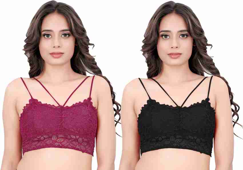 Outfmvch Bras For Women Bralettes For Women Seamless Bra For Women Women'S  2 Piece Seamless Lingerie Halter No Padding Bra And Set Removable Padded