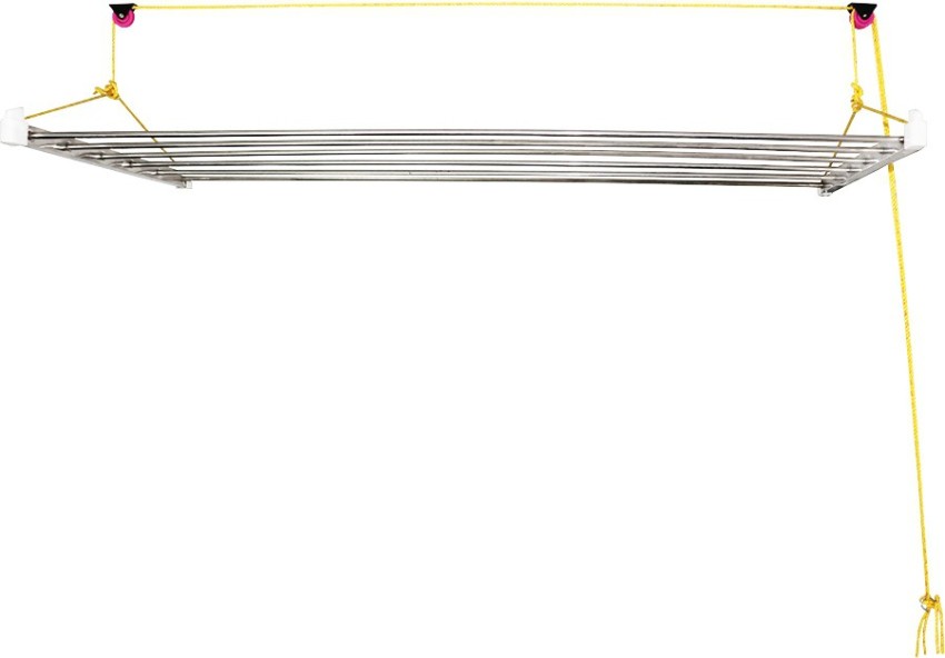Stainless Steel Full Frame Single Rope Ceiling Cloth Drying Rack in North  India, Silver, Size: 6 Feet at Rs 1700/piece in Delhi