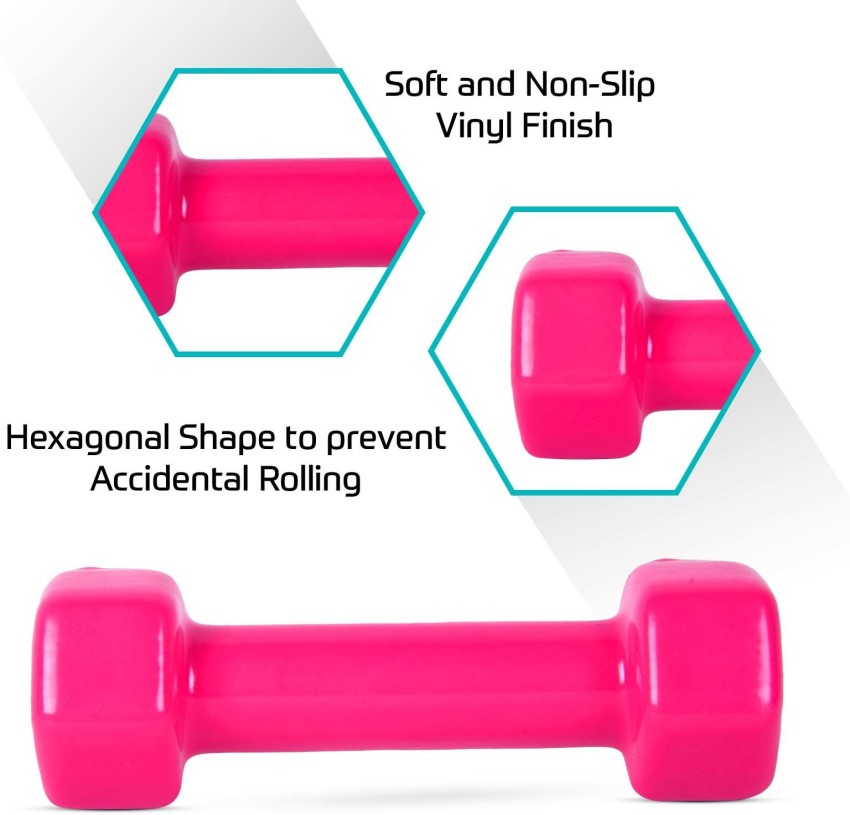 HACKERX Vinyl Dumbbell - Weights for Strength Training - Weight
