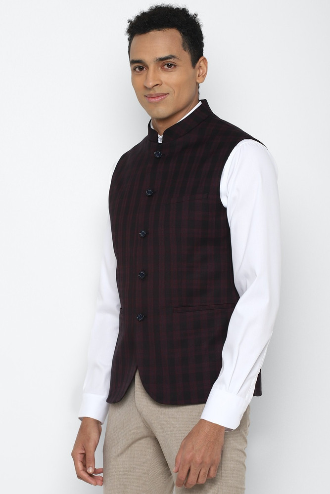 Allen Solly Sleeveless Checkered Men Jacket - Buy Allen Solly Sleeveless  Checkered Men Jacket Online at Best Prices in India | Flipkart.com
