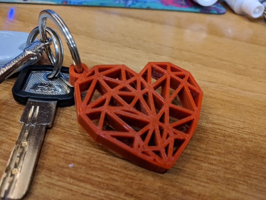 3d Heart Keychain 