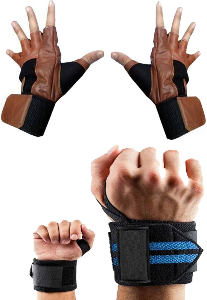 Leather gym gloves with wrist band outlet