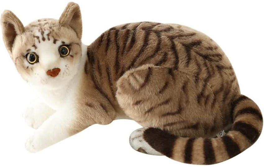 Tickles Soft Stuffed Plush Tabby Cat Animal Toy for Kids Rooms and