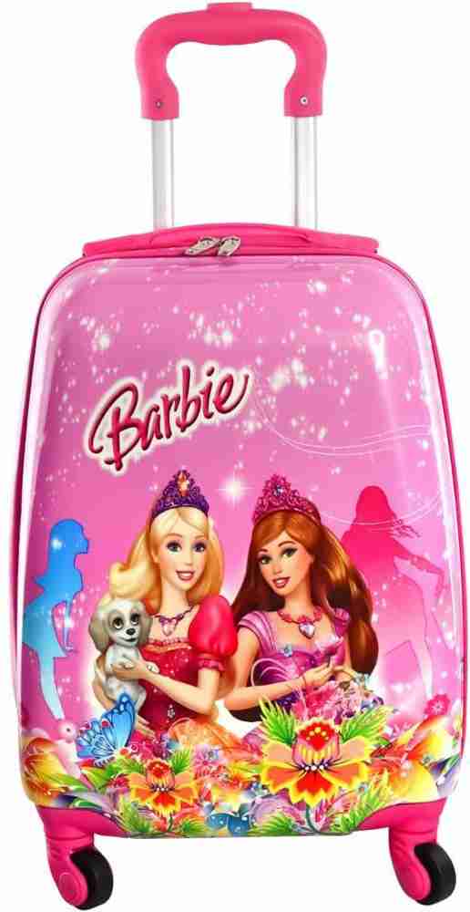 Swarn Products Taj Barbie Princess Printed Suitcase Trolley Bag for Kids Pink 0510 Cabin Suitcase 18 inch