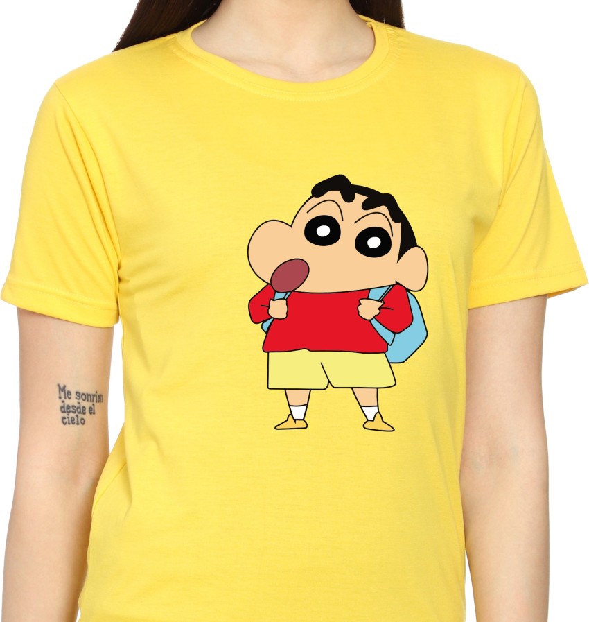 cartoon kraft Printed Men Round Neck Yellow T-Shirt - Buy cartoon