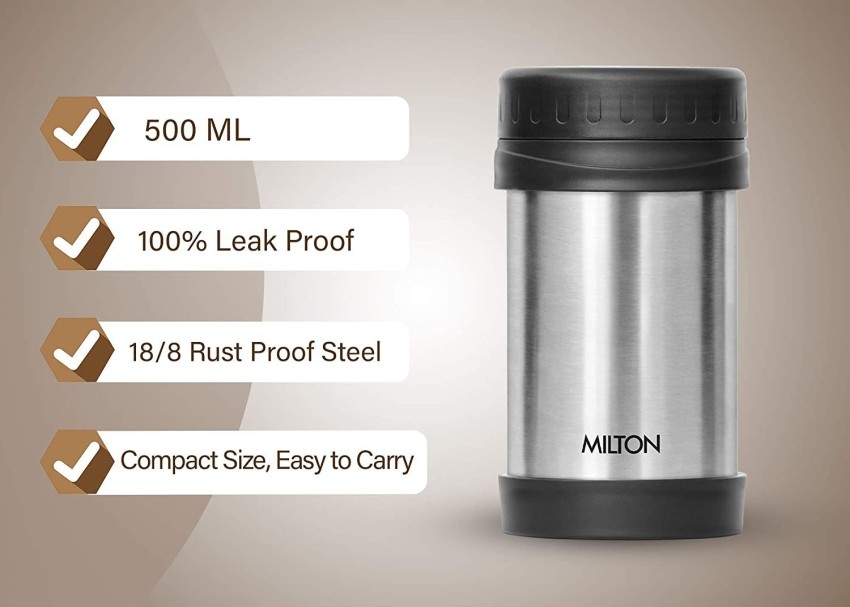 Milton Thermosteel Omega 500 ml Flask (Pack of 1, Silver) authorized dealer