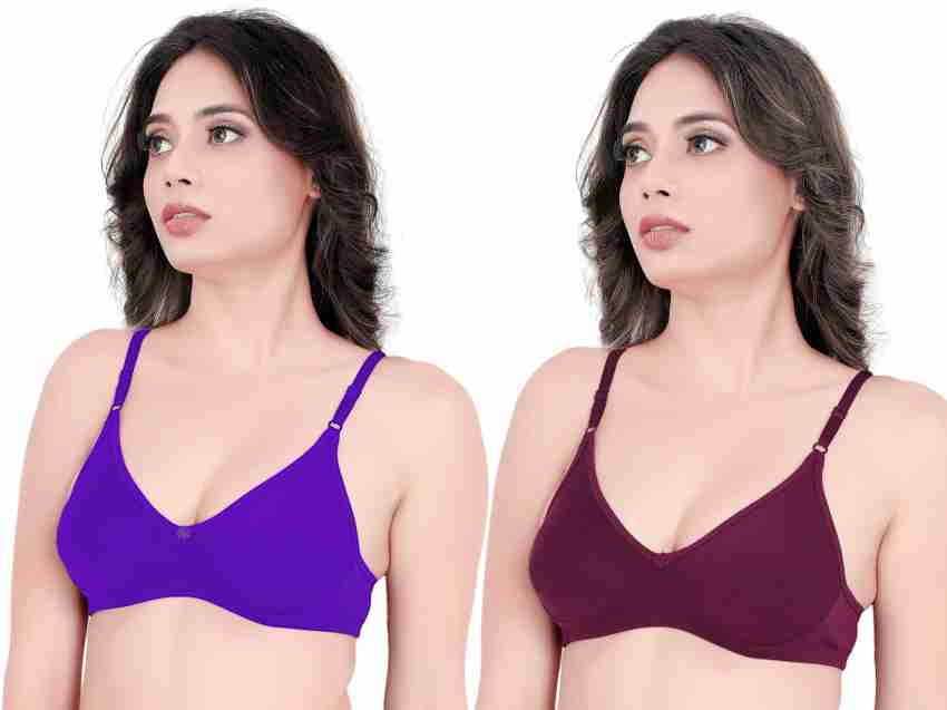 HD Care And Solutio Pack Of 2 soft Padded Bra (Purple.Maroon) Women Full  Coverage Lightly Padded Bra - Buy HD Care And Solutio Pack Of 2 soft Padded  Bra (Purple.Maroon) Women Full