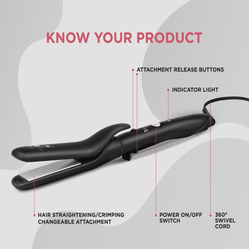 Syska hair 2025 straightener and curler