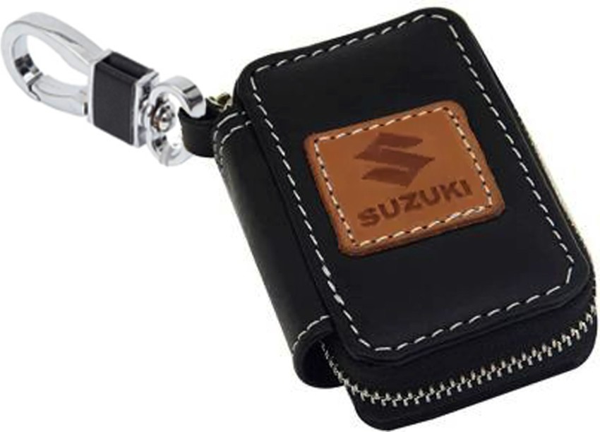 Car Key Holder Cover Key Chain Bag Leather Remote Fob Zipper Case