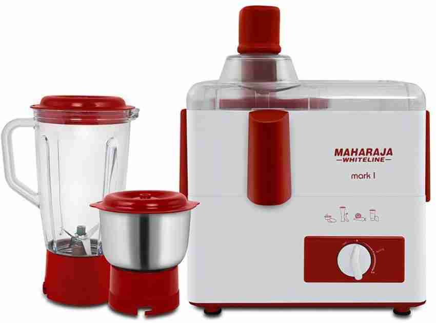 Buy Maharaja Whiteline Mark 1 450 Watt 2 Jars Juicer Mixer Grinder  (Multi-Functional Blade System, White/Red) Online - Croma