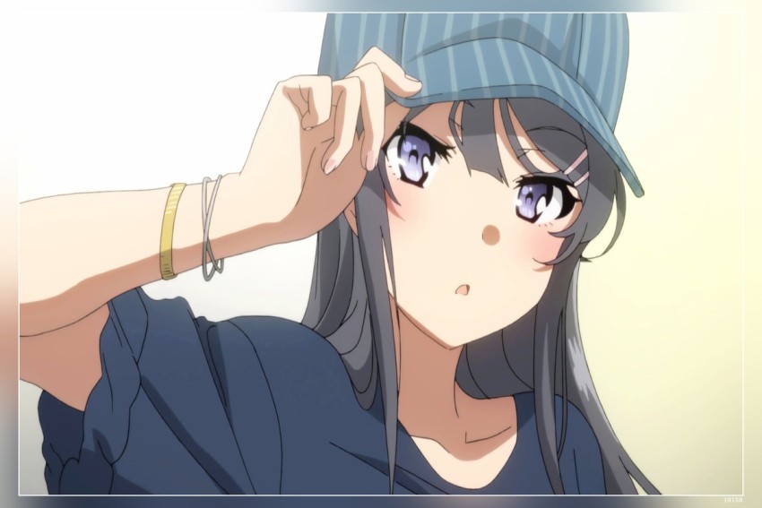 prompthunt 2D kawaii anime key visual digital art bunny girl cel  shading animation black long hair with teal streaks