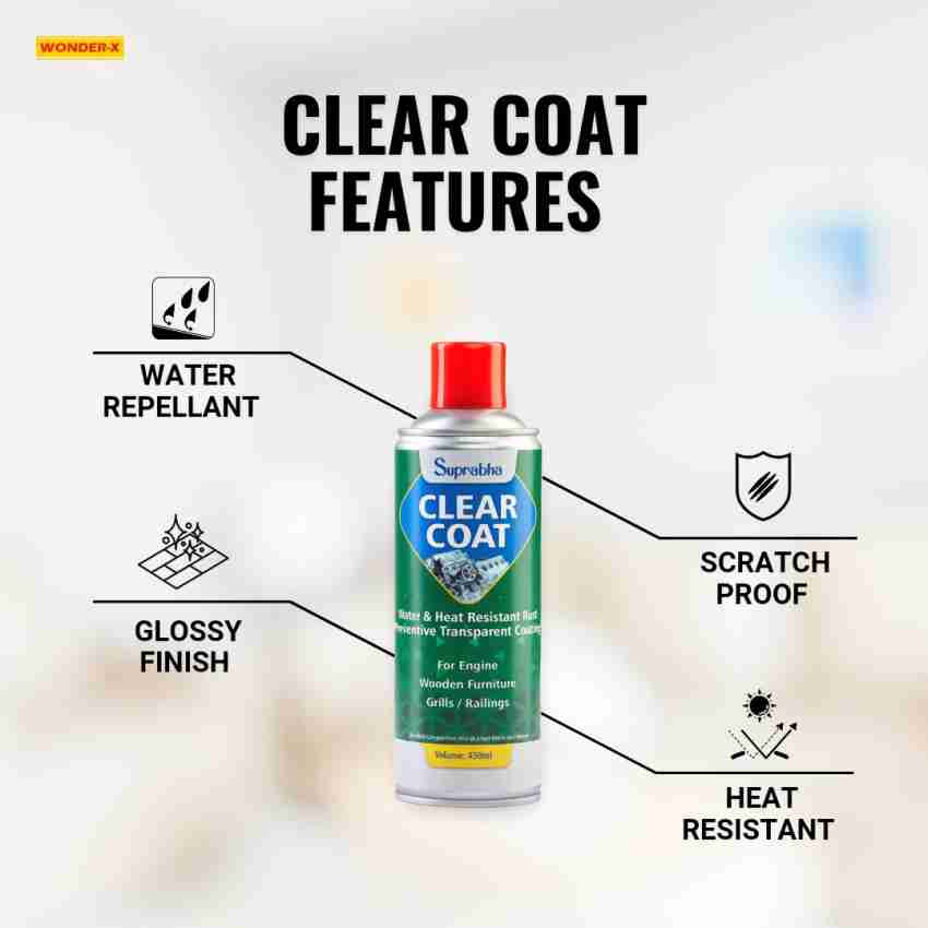 WONDER-X Clear Coat Spray -Quick Drying, Transparent Top Coat, Glossy  Coating MULTICOLOUR Spray Paint 450 ml Price in India - Buy WONDER-X Clear  Coat Spray -Quick Drying, Transparent Top Coat, Glossy Coating