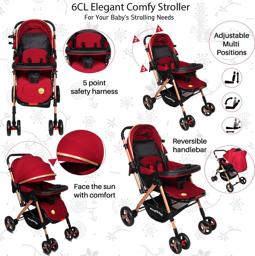 Tiffy Toffee 6CL Elegant Comfy Stroller with 2 Way Reversible Push For 0 4 Years Old Stroller Buy Stroller in India Flipkart