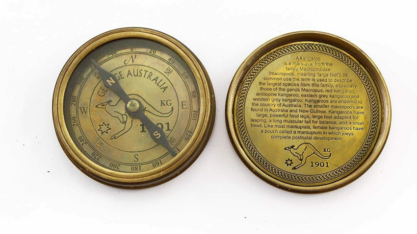Brass Pocket Compass Antique Look