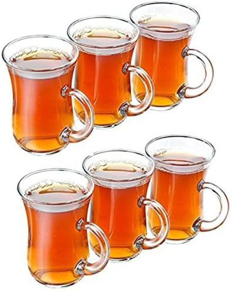 Staify Pack of 6 Glass Cup of Tea and Coffee Also For Hot Milk