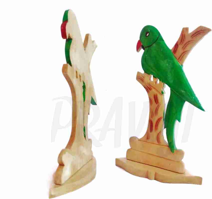 Ornament Living Room Table  Glass Figurine Animal Parrot