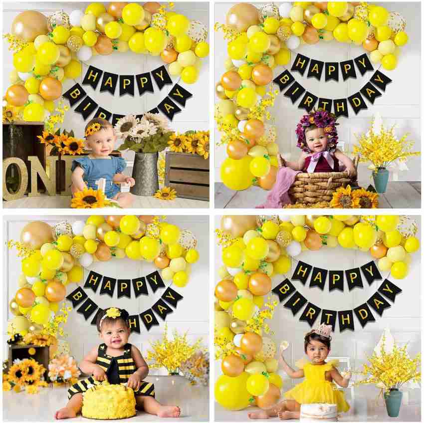 Party Propz Kids Birthday Decoration Yellow Theme - Birthday ...