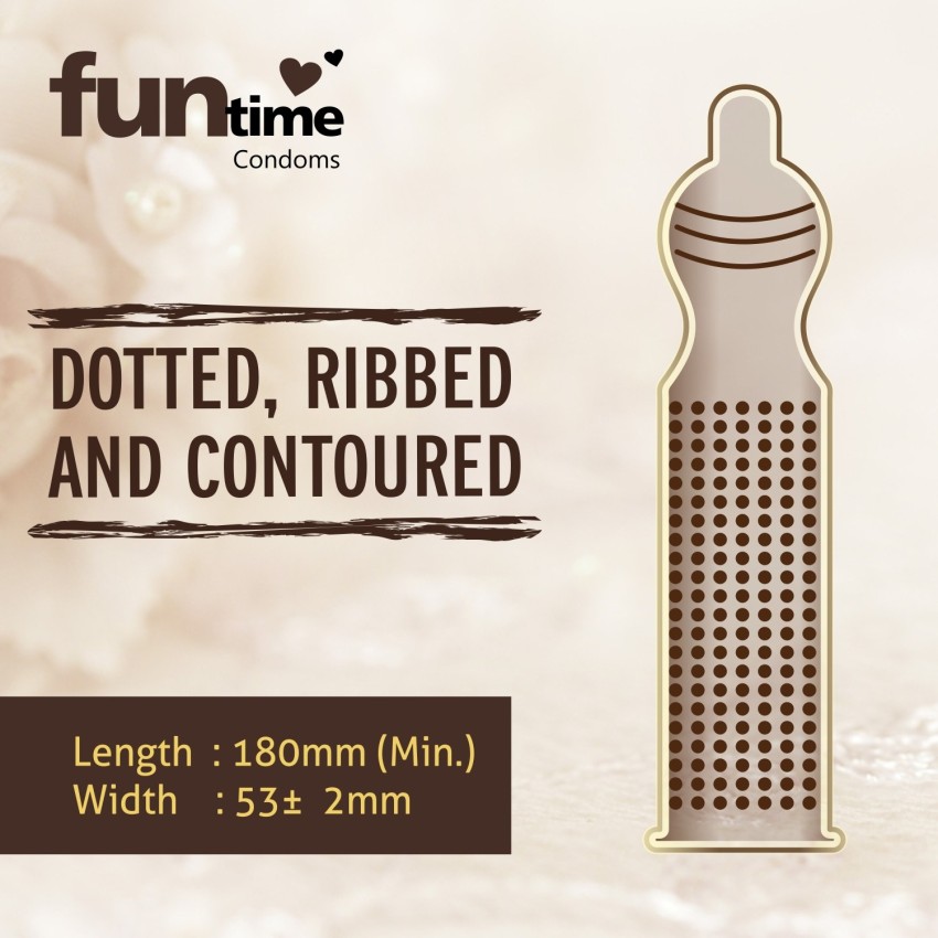 Funtime Dotted, Ribbed & Contoured 10pcs Each Rich Coffee Flavored