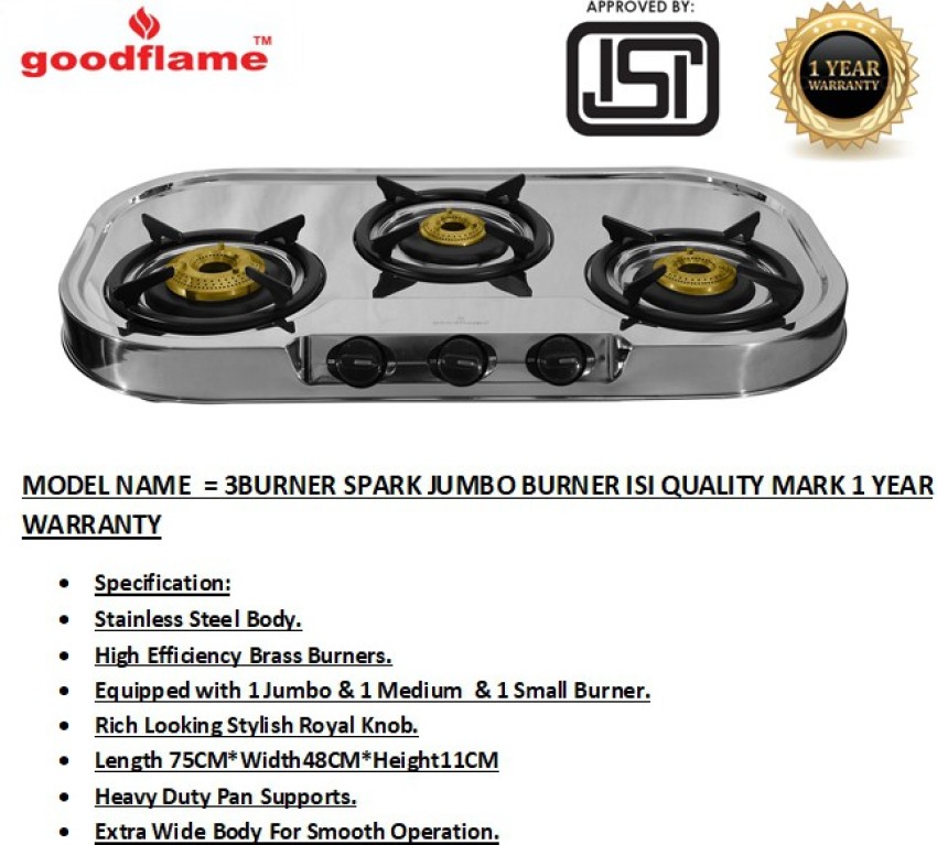 inalsa spark 3b gas stove