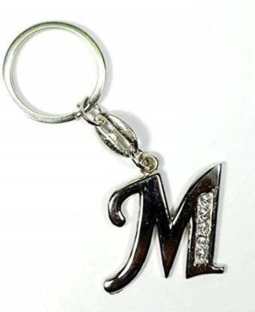 Grazy Letter M Metal Alphabet Keychain for Car Bike Key Chain