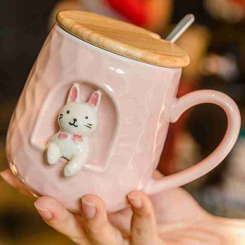Buy 3D Animal Coffee Mug with Wooden Lid & Spoon-Pack of 1-Multi