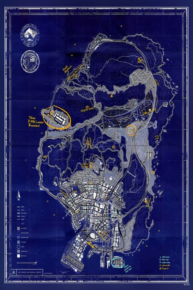 Gta 5 Map Poster