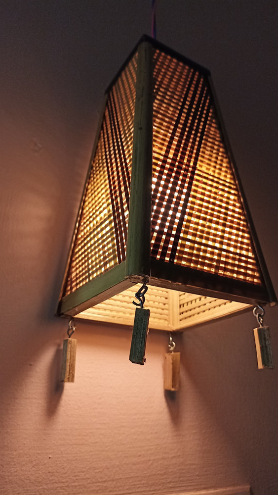 Bamboo outlet swag lamp