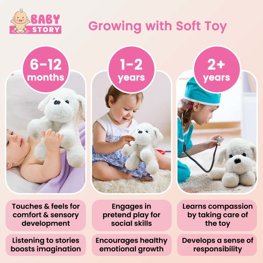 Baby Story Plush Soft/Stuffed Animal Toy for 6+ Month Kids, Cuddly Soft  Toy (Lazy Dog) - 25 cm - Plush Soft/Stuffed Animal Toy for 6+ Month Kids