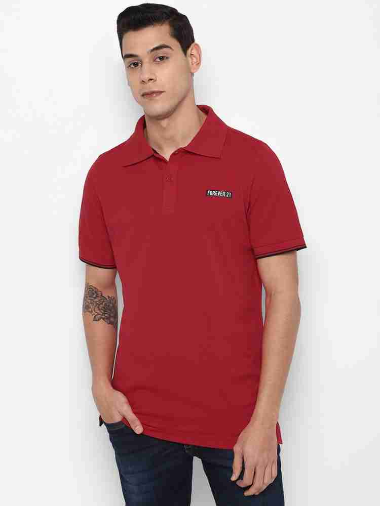 FOREVER 21 Solid Men Polo Neck Red T Shirt Buy FOREVER 21 Solid Men Polo Neck Red T Shirt Online at Best Prices in India Flipkart