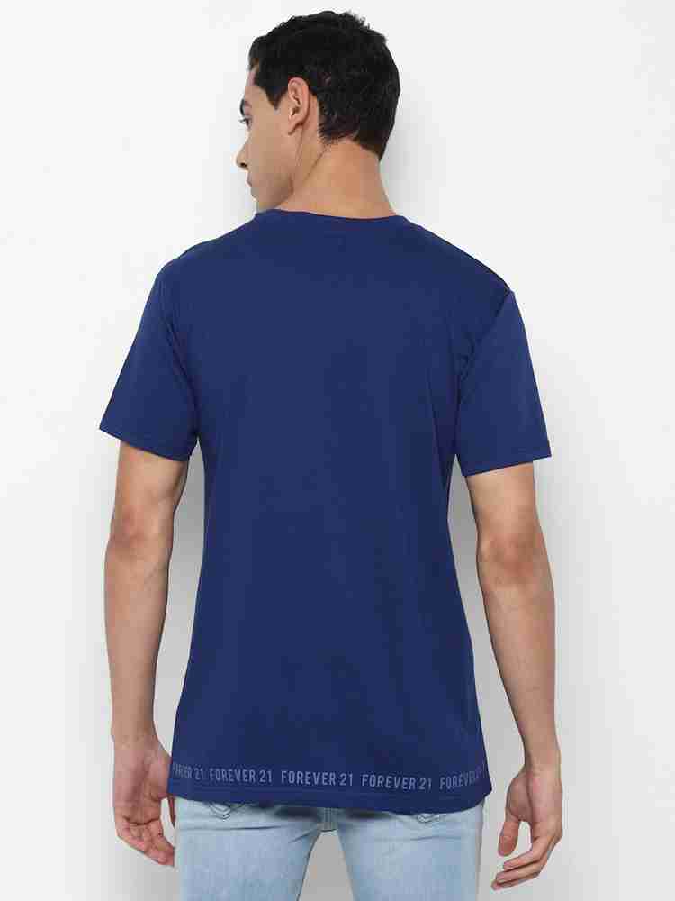 FOREVER 21 Graphic Print Men V Neck Blue T Shirt Buy FOREVER 21